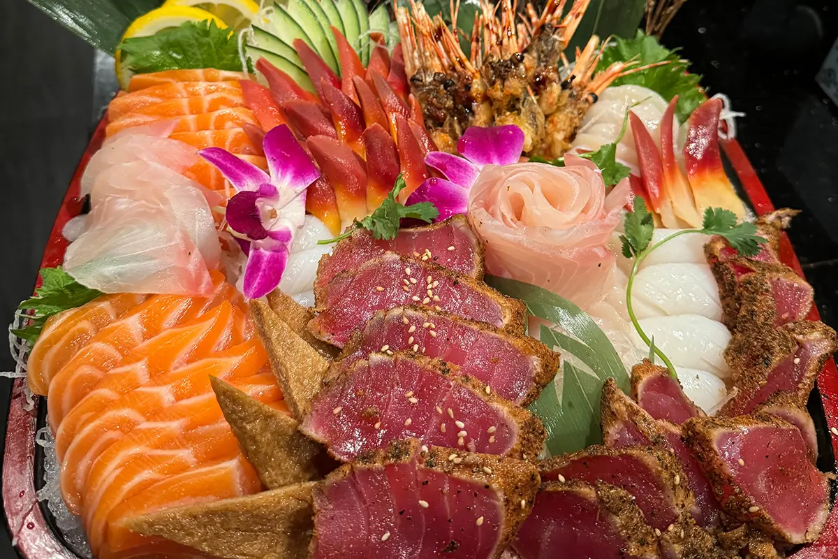 Luxury sashimi platter with assorted fresh fish like salmon and tuna at Gyuto Sushi & Ramen，a Japanese Restaurant in Arlington