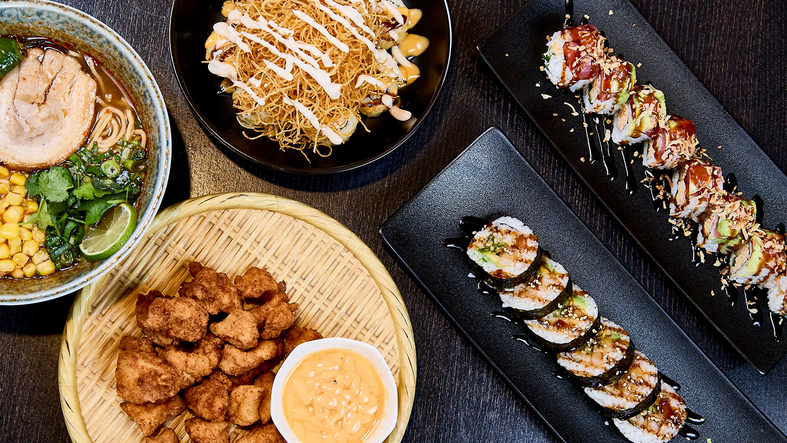 Assorted Japanese Dishes at Gyuto Sushi & Ramen，a Japanese Restaurant in Arlington