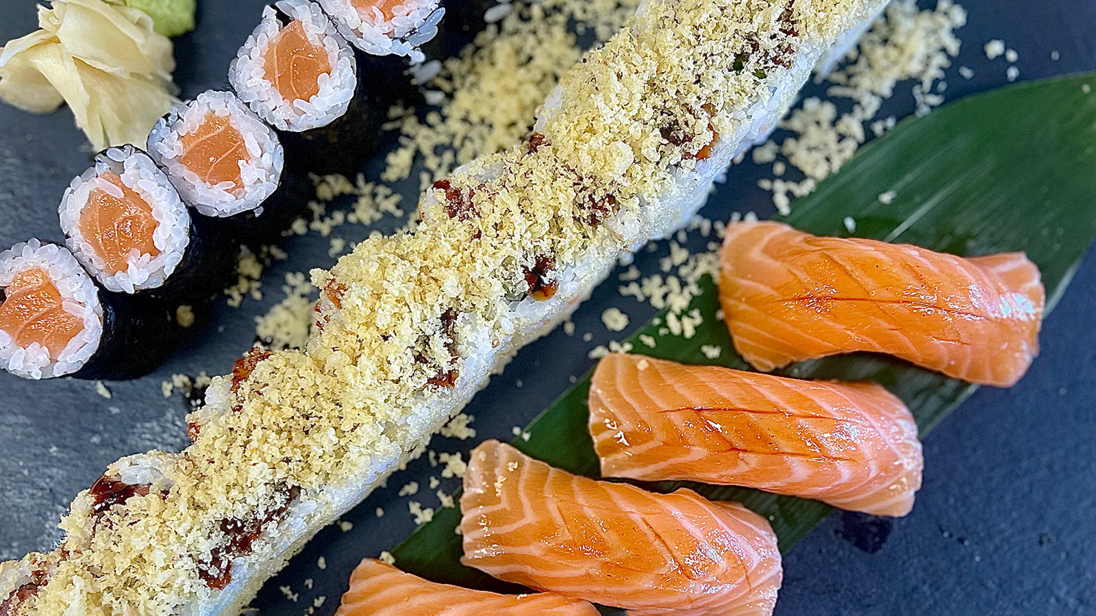 Salmon and Roll Combo at Gyuto Sushi & Ramen，a Japanese Restaurant in Arlington